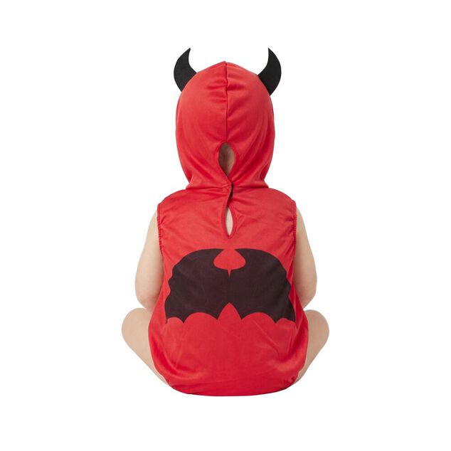D&eacute;guisement b&eacute;b&eacute; Halloween petit diable polyester rouge et noir 18/24M