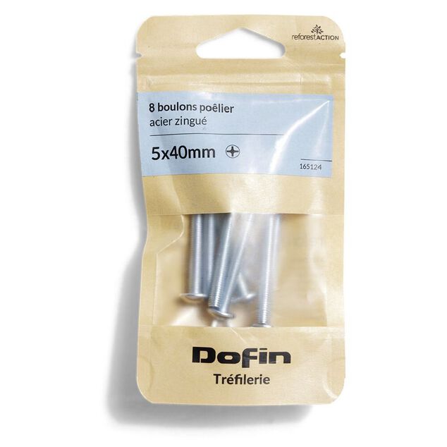 8 boulons po&ecirc;lier cruciforme acier zingu&eacute; - 5x40 mm