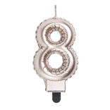 Bougie anniversaire chiffre 8 rose gold