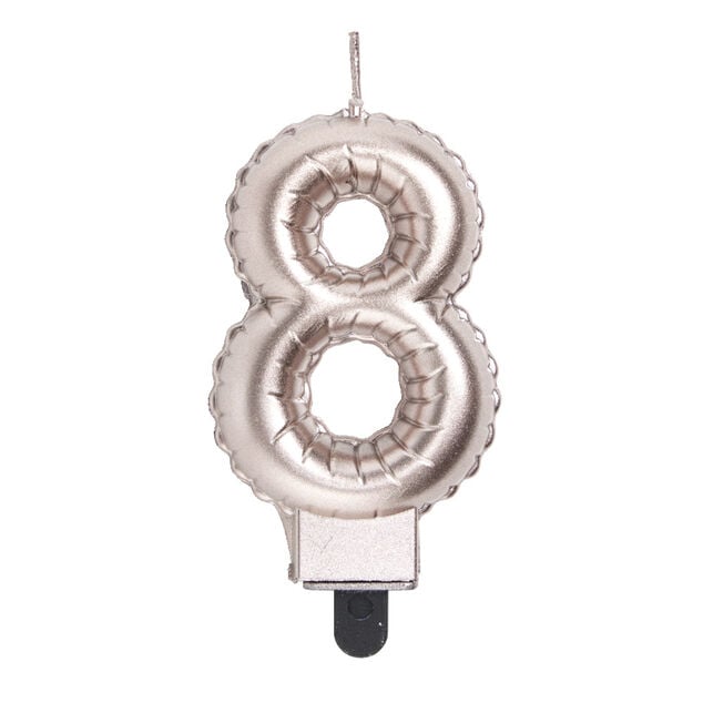 Bougie anniversaire chiffre 8 rose gold