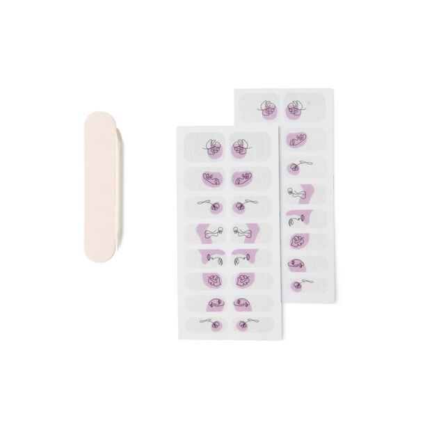 Lot de 24 autocollants vernis &agrave; ongles imprim&eacute;s 6 coloris