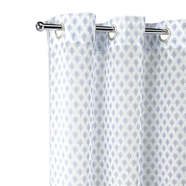 Voilage motif imprimé 140x240cm avec anneaux (2 modèles)