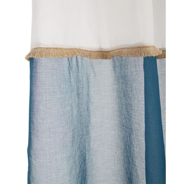 Voilage polyester 140x240cm bicolore beige et bleu