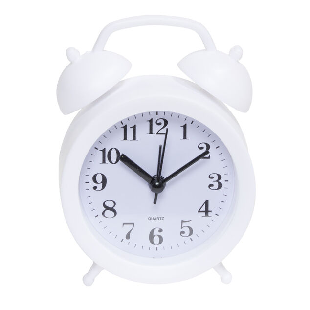 Mini r&eacute;veil analogique &agrave; quartz en plastique avec alarme 11,8x9xH4cm (4 mod&egrave;les)