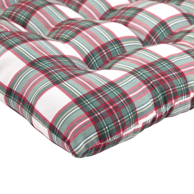 Galette de chaise carr&eacute;e imprim&eacute;e motif No&euml;l 38X38X4 cm (2 mod&egrave;les)
