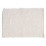 Tapis salle de bain rectangulaire polycoton quadrillé beige 45x70cm