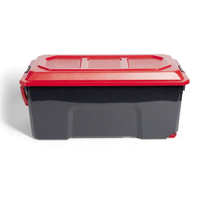 Malle rangement 75L plastique noir