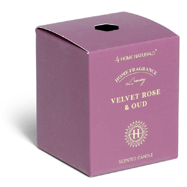 Bougie senteur rose et oud dans pot en verre &Oslash;6,4xH7,9cm rose