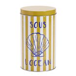 Bo&icirc;te en m&eacute;tal 1,8L ronde d&eacute;cor marin &Oslash;11xH18,5cm (3 mod&egrave;les)