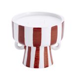 Bougie parfum&eacute;e pot c&eacute;ramique &agrave; rayures &Oslash;10xH9,5cm (2 mod&egrave;les)
