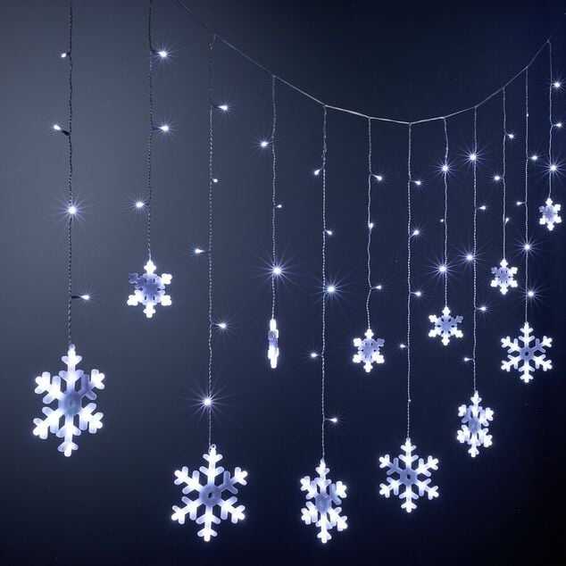 Guirlande de No&euml;l lumineuse 160LED bordure toit flocon blanc froid