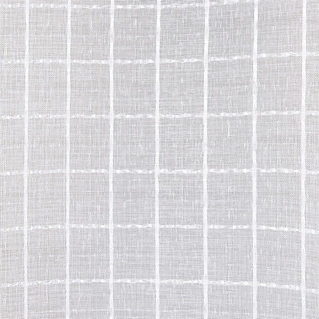 Voilage &agrave; oeillets quadrillage blanc