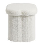 Pouf de rangement 8,8L laine bouclée beige 25x25xH26,5cm