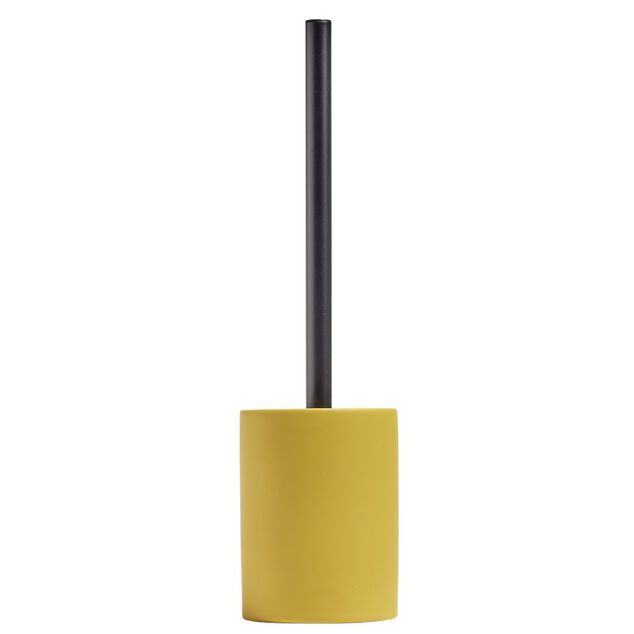 Brosse WC socle rond gr&egrave;s jaune &Oslash;9,2xH36cm