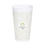 Gobelet r&eacute;utilisable polypropyl&egrave;ne blanc JO Paris 2024 650mL
