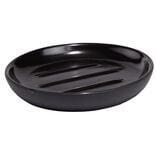 Porte-savon rond c&eacute;ramique noir &Oslash;10xH2cm