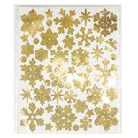 Planche d'autocollants de no&euml;l X3 flocon papier et plastique L23X20X&eacute;p.0,1 cm (2 mod&egrave;les dor&eacute; ou argent&eacute;)