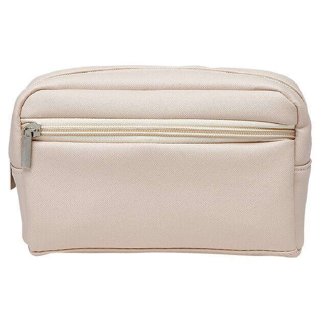 Trousse de toilette simili 20x13xH8cm (2 mod&egrave;les rose ou argent&eacute;e)