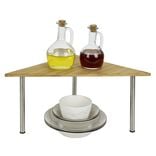 Étagère 2 niveaux en bambou 33x33xH20cm