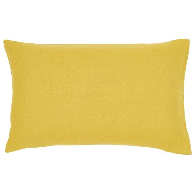 Housse de coussin rectangle moutarde uni