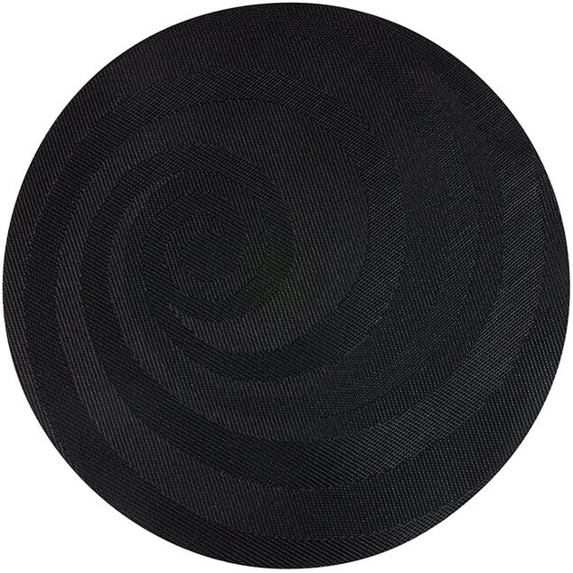 Set de table rond tress&eacute; noir &Oslash;36cm