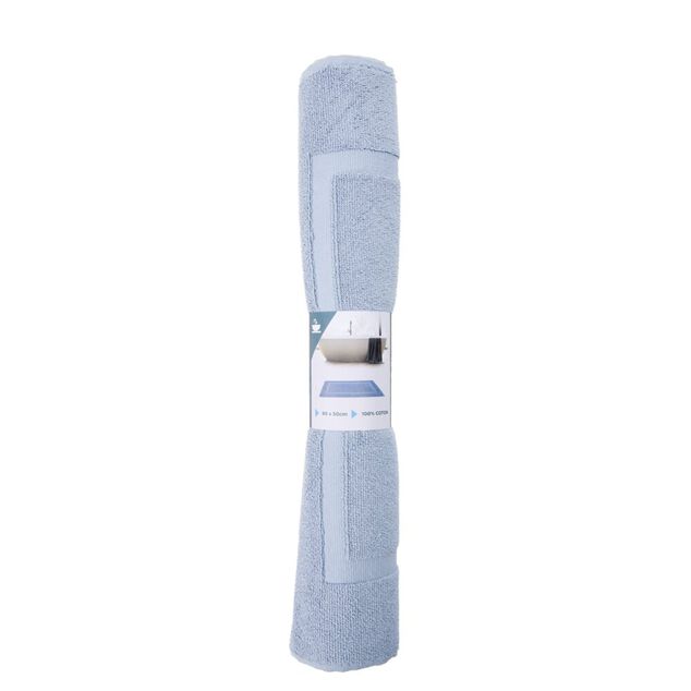 Tapis de bain coton bleu 50x80cm
