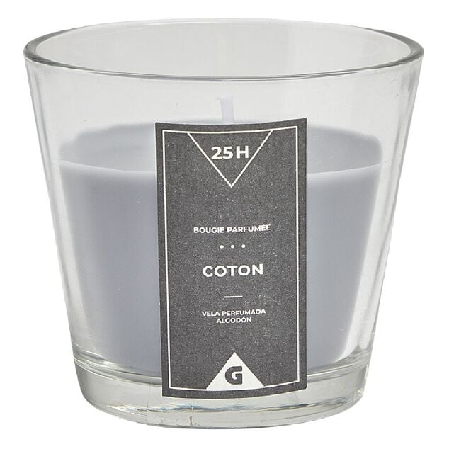 Bougie parfumée dans verre senteur coton gris