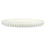 Porte-savon fa&ccedil;on cannel&eacute; gr&egrave;s blanc 13x9,5xH2,5cm