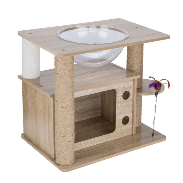 Arbre à chat avec grattoir et 2 couchages 56x40xH50cm