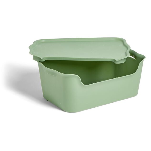 Lot de 3 bo&icirc;tes de rangement 15L avec couvercle plastique 39x25xH16cm
