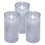 Bougie à LED argenté Ø7,5xH10cm x3