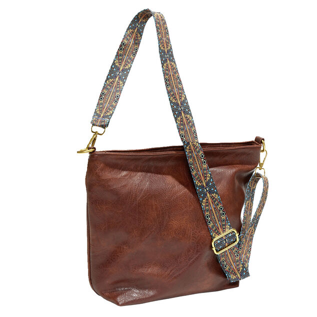 Sac &agrave; main femme fourre-tout anse ethnique amovible 32x10xH25cm - 3 mod&egrave;les