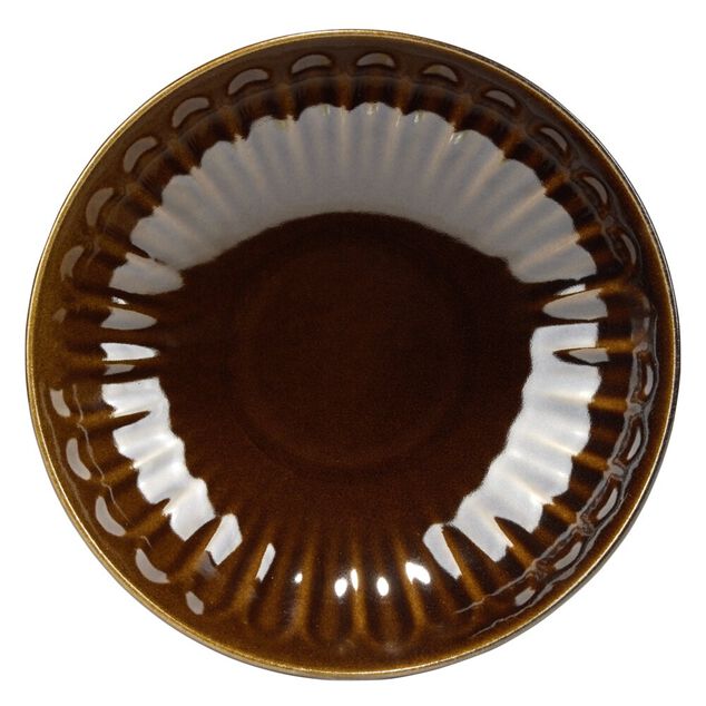 Assiette creuse ronde Badem fa&iuml;ence marron fonc&eacute; &Oslash;20,8cm