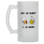 Chope en verre imprimé bière humour