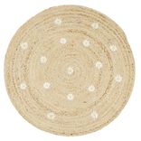 Tapis en jute &Oslash;90cm motif marguerites