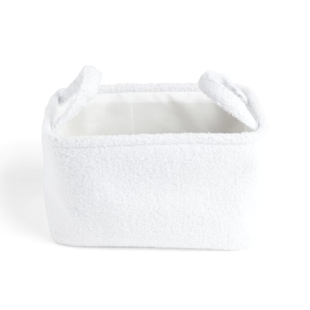 Pani&egrave;re laine boucl&eacute;e blanche 32x22xH18cm