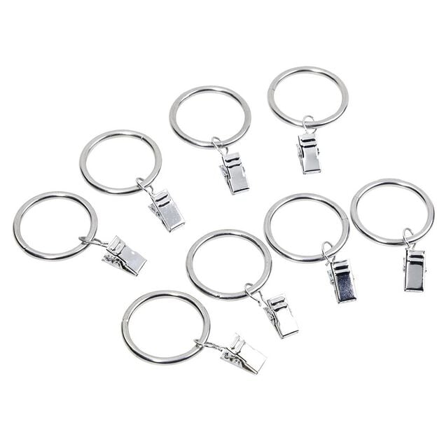 Anneau à pince gris chromé x8