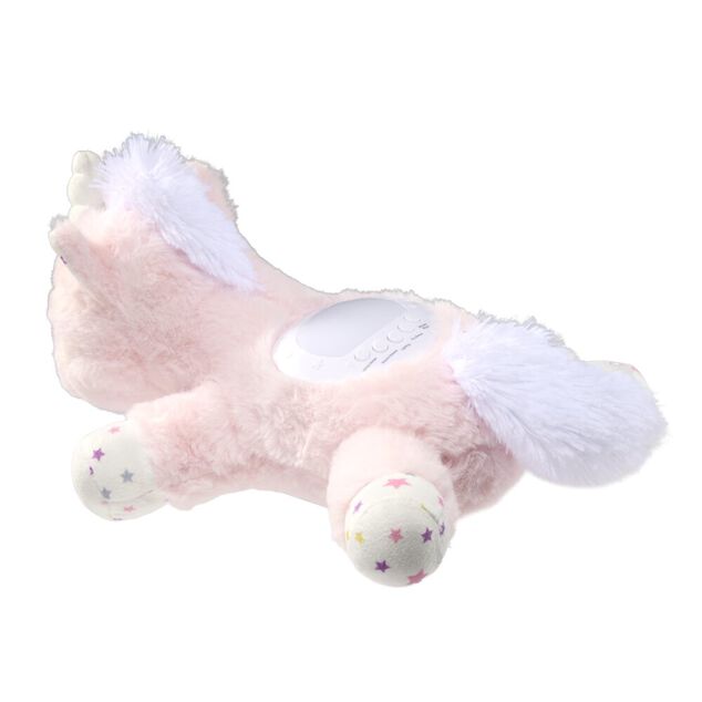 Peluche projecteur licorne veilleuse lumineuse polyester rose 35x20x15cm