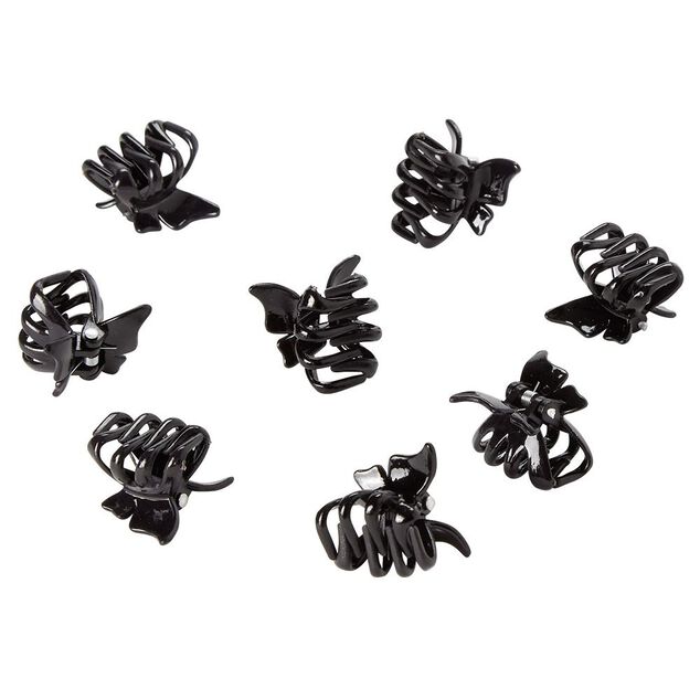 Mini pince design papillon noir x8