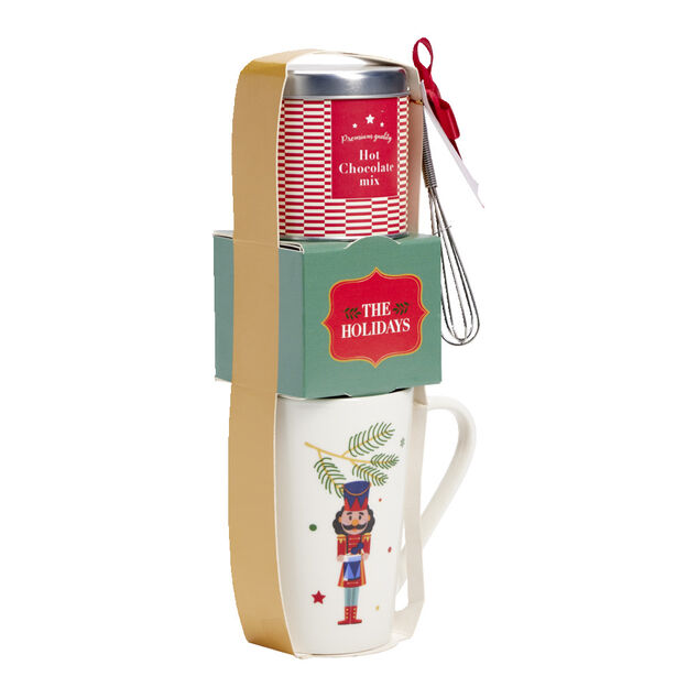 Coffret mug avec accessoires traditionnels chocolat et cookies