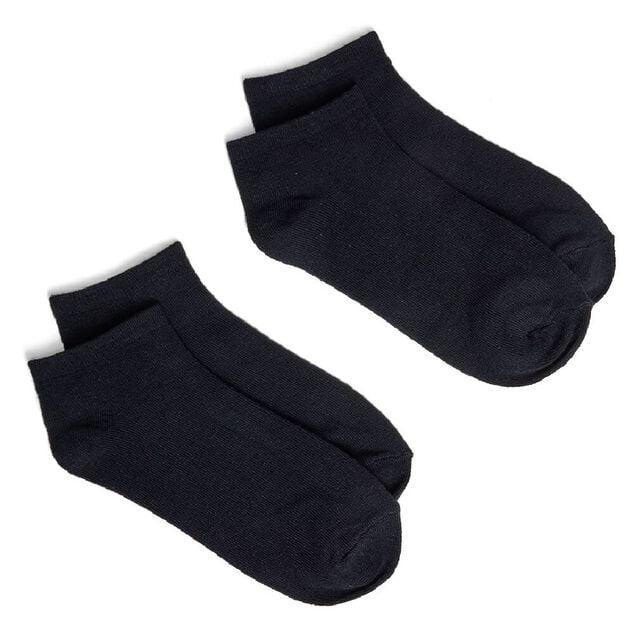 Lot de 2 paires de socquettes 41/45 en fibre de bambou noir