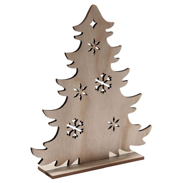 Décoration à poser sapin plat en bois (4 modèles)