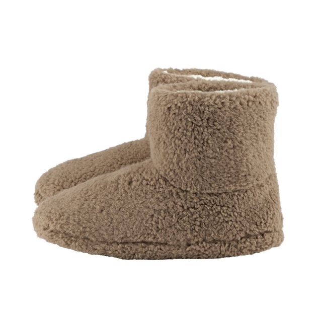 Chaussons bottes bouclette polyester marron 38/39