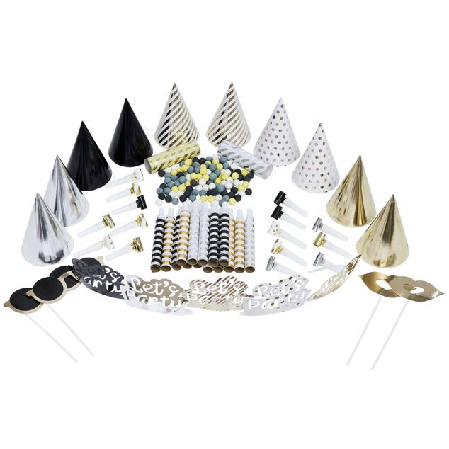 Kit cotillons pour 15 personnes doré et argenté