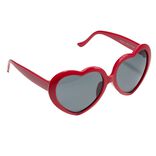 Lunettes soleil forme coeur rouge