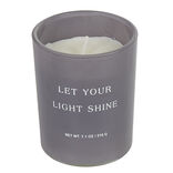 Bougie parfum&eacute;e &agrave; message dans verre gris senteur coton