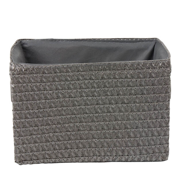 Pani&egrave;re de rangement grise effet tress&eacute; x3