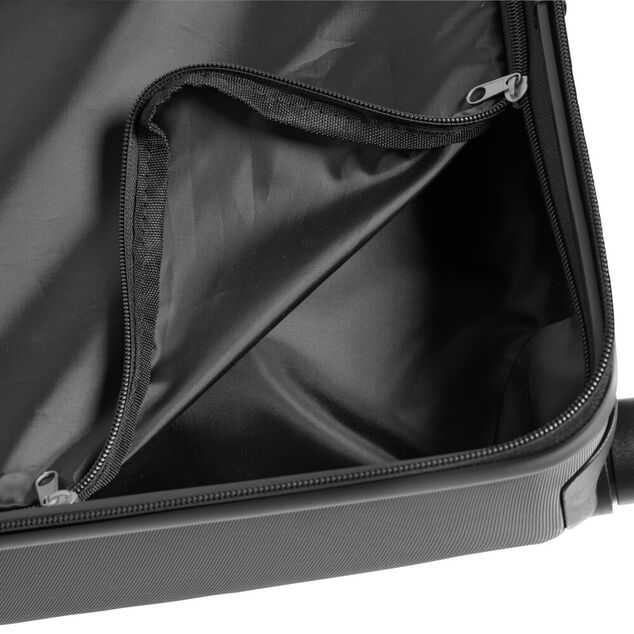 Valise trolley 77L rigide large 4 roues plastique noir 47,5x28,5xH72cm