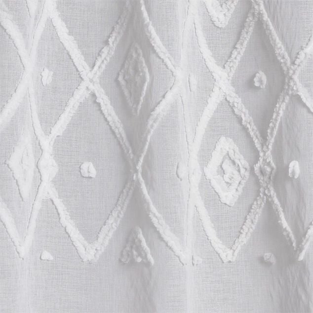 Voilage en polyester tuft&eacute; blanc 140x240cm