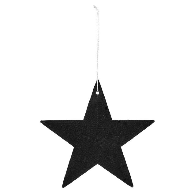Suspension de No&euml;l &Eacute;toile effet floqu&eacute;